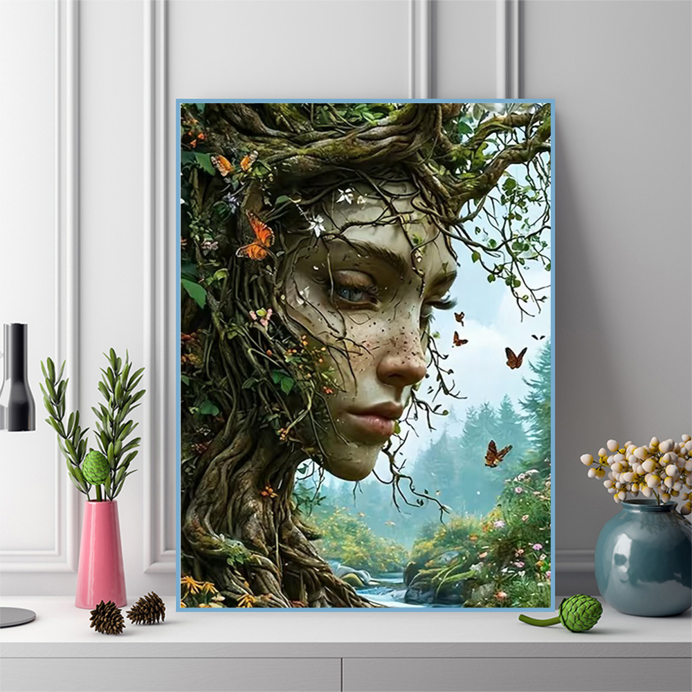 Resin Art Painting - DIY Diamond Embroidery Woman Portrait Abstract