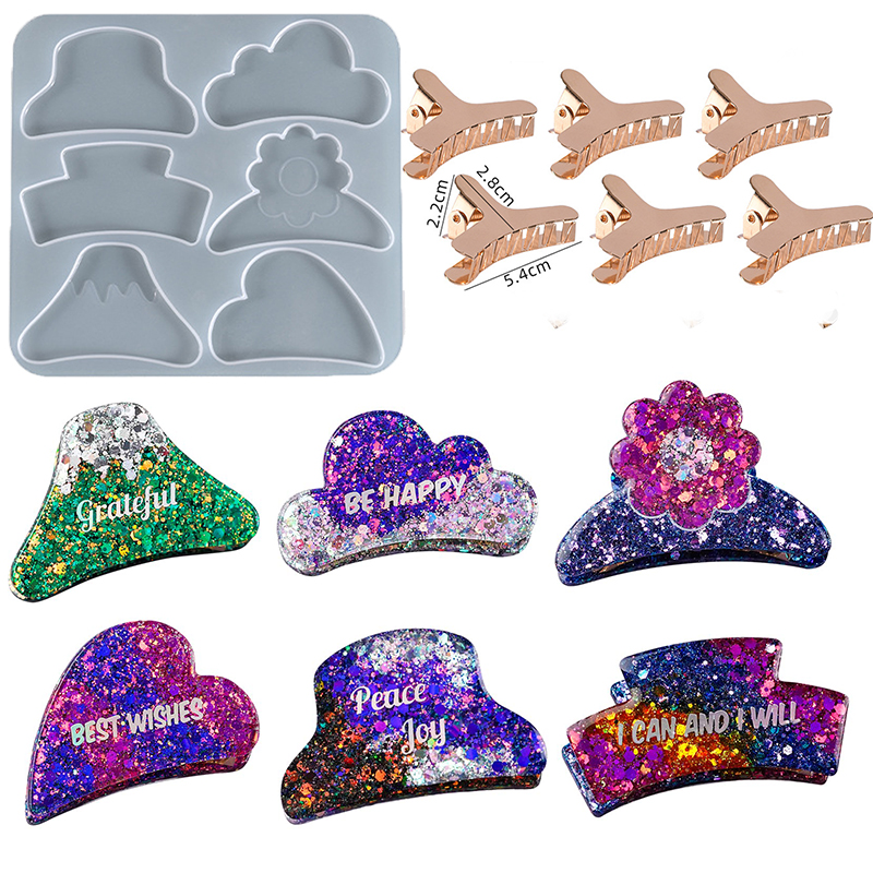 Resin Art Letters - Hair Claw Clips Silicone Resin Molds
