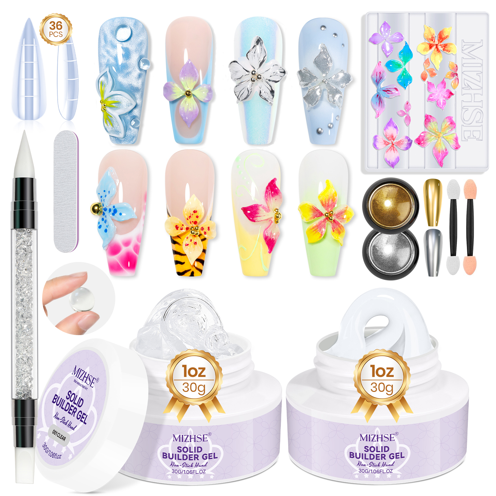 Uv Resin Clear Hard - MIZHSE Builder Nail Gel White Milky