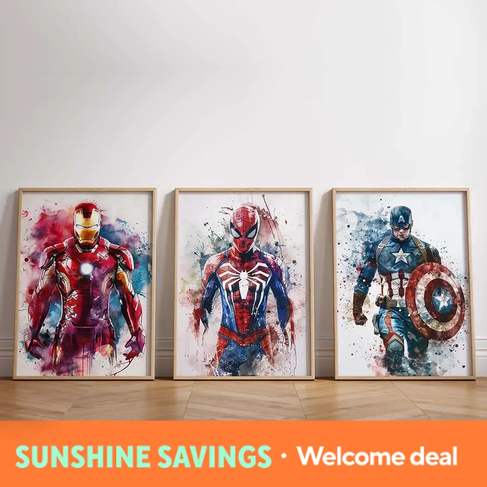 Resin Art For Kids - new Watercolor Dripping Art Superheroes Prints