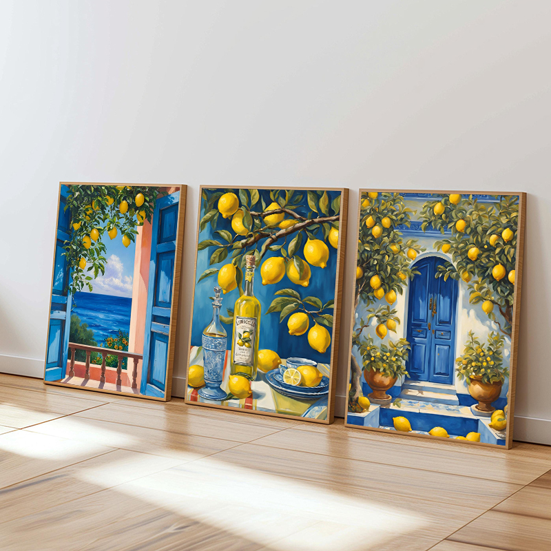 Mediterranean Italy Lemon Blue - Resin Art Wall Decor 리뷰 및 가격
