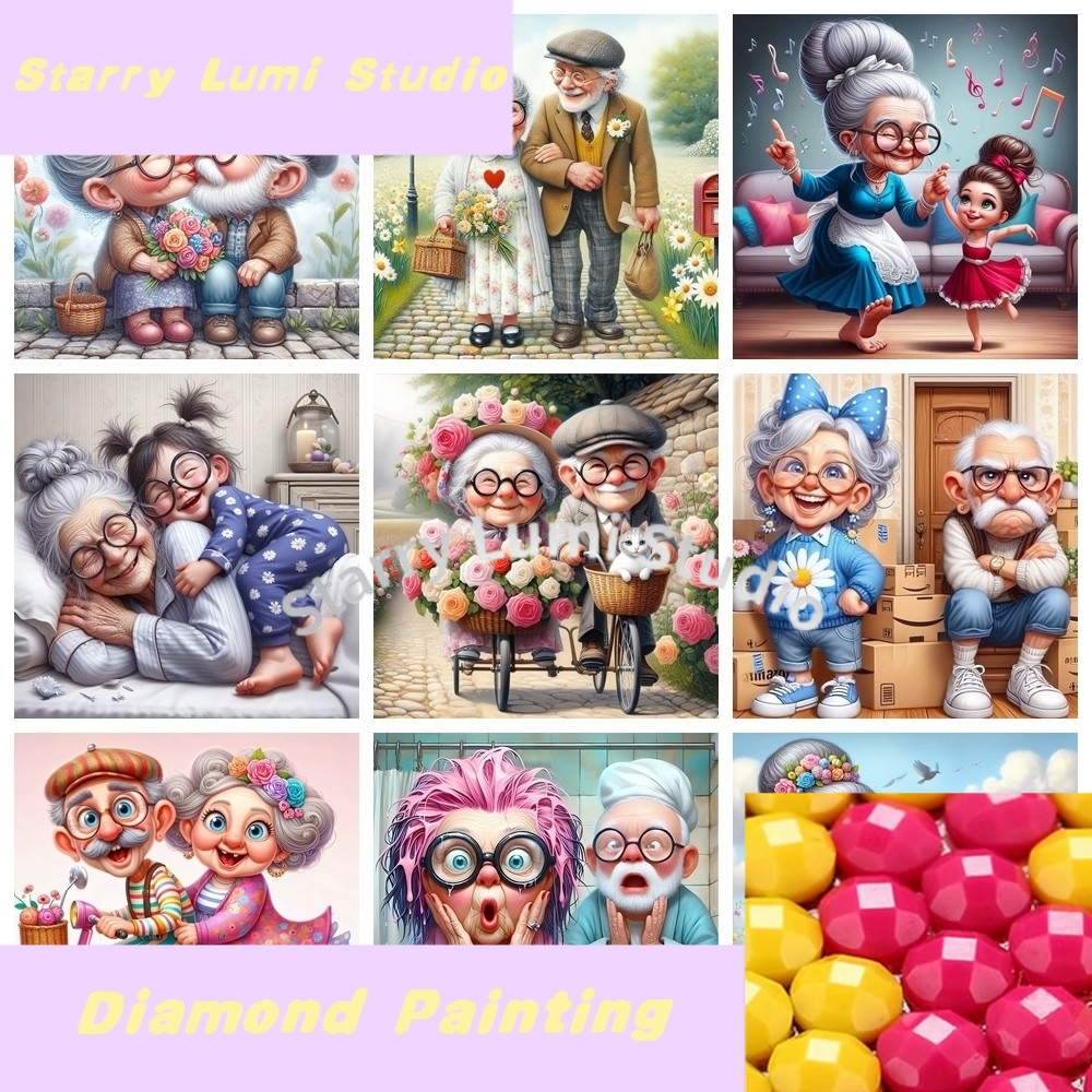 Cartoon Grandpa and Grandma 5D - Resin Art For Kids 리뷰 및 가격