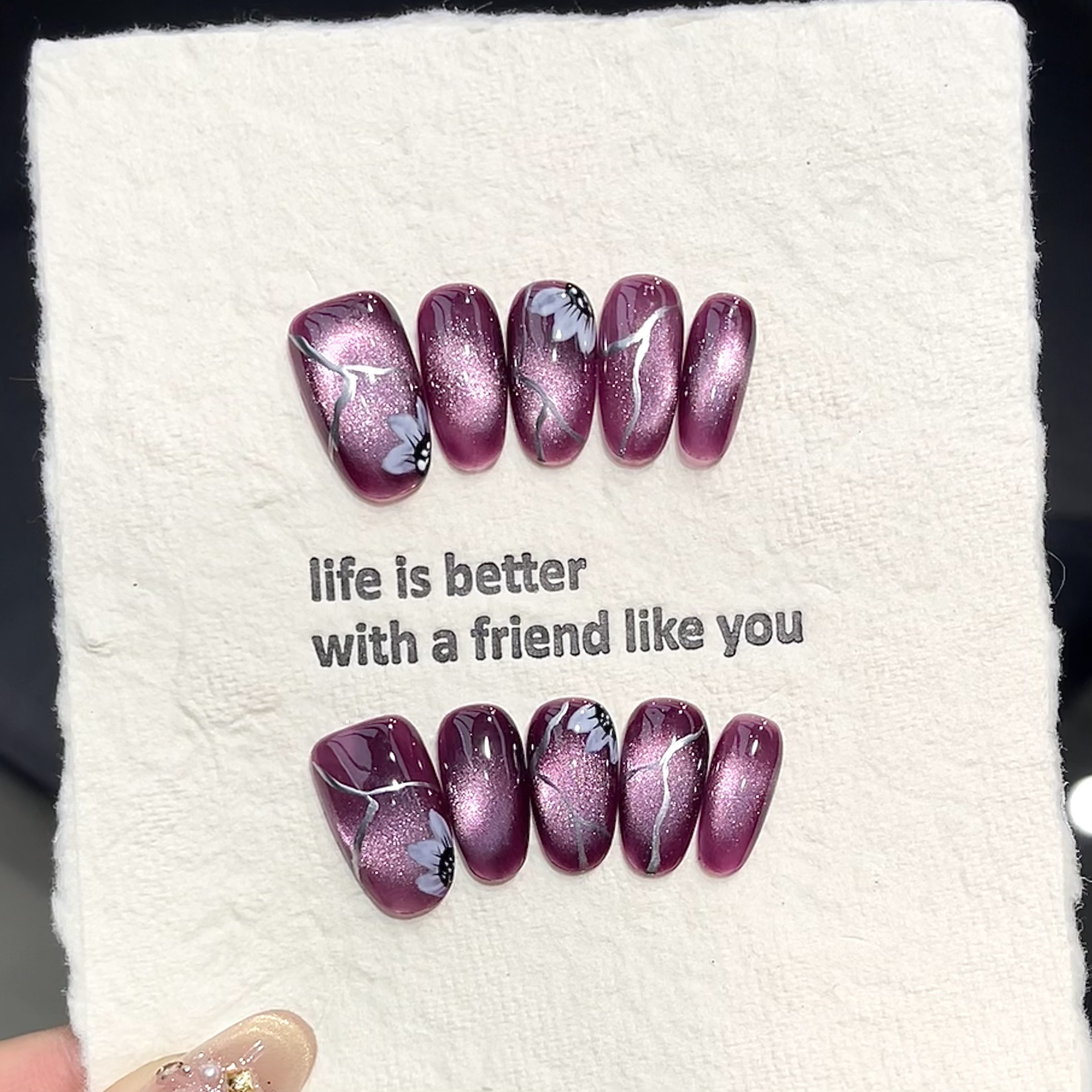 10pcs Handmade Pressed Oval Na - Resin Art Purple 리뷰 및 가격