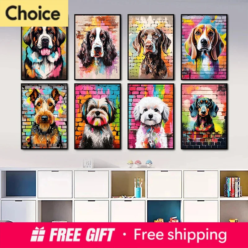 Cute Pet Dogs Graffiti Poster  - Resin Art For Kids 리뷰 및 가격
