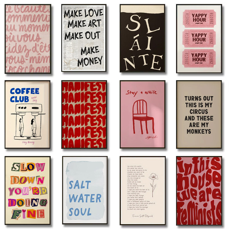 Simple Trendy Text Printing Po - Resin Art Wall Decor 리뷰 및 가격