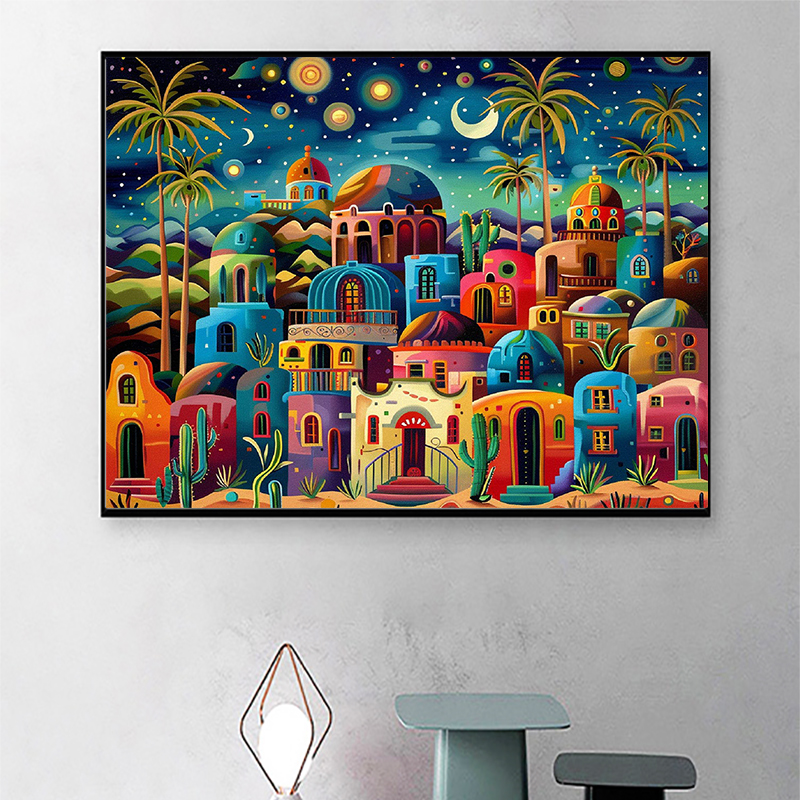 Frameless,Night View 5D Diamon - Resin Art Wall Decor 리뷰 및 가격