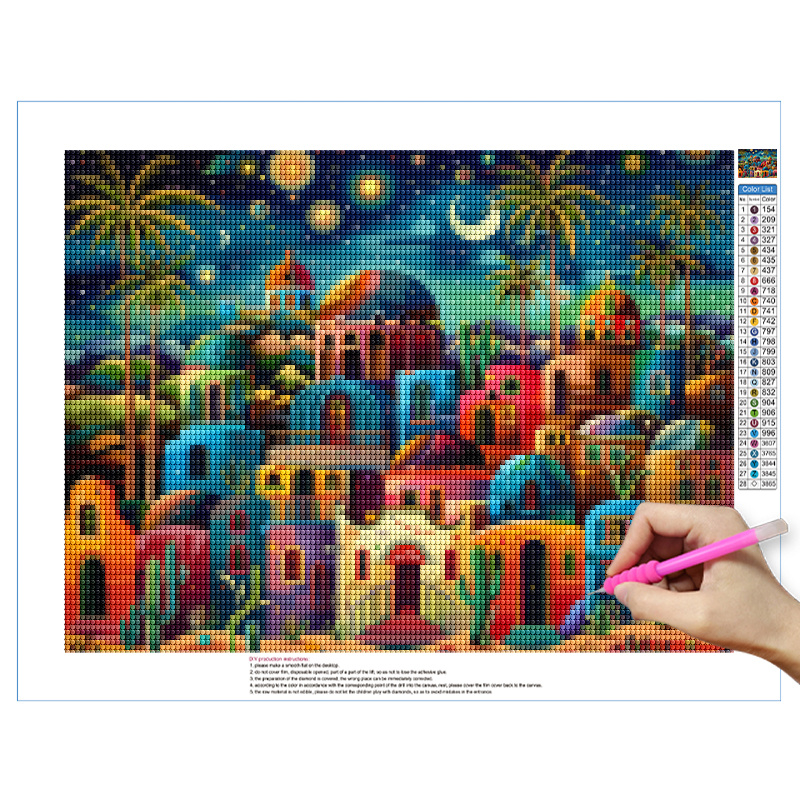 Frameless,Night View 5D Diamon - Resin Art Wall Decor 리뷰 및 가격