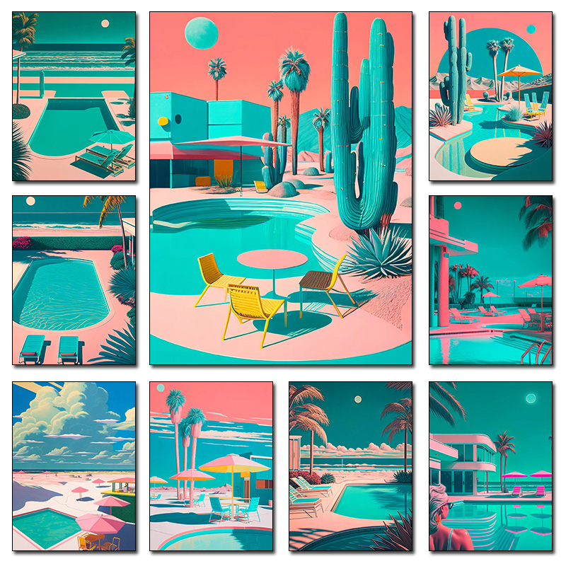 Retro Futuristic Beachside Pal - Resin Art Wall Decor 리뷰 및 가격