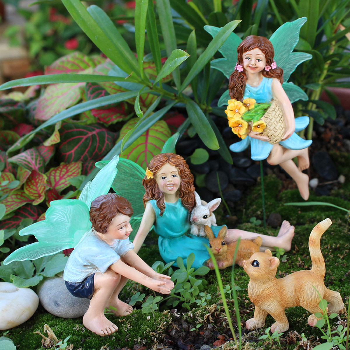 4pc Flower Fairy and Animal Pa - Resin Art And Decor 리뷰 및 가격