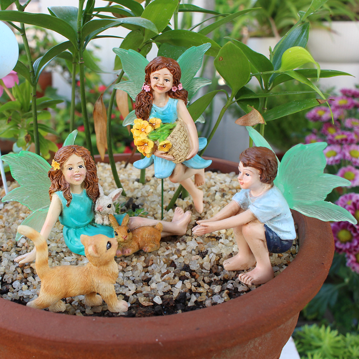 4pc Flower Fairy and Animal Pa - Resin Art And Decor 리뷰 및 가격