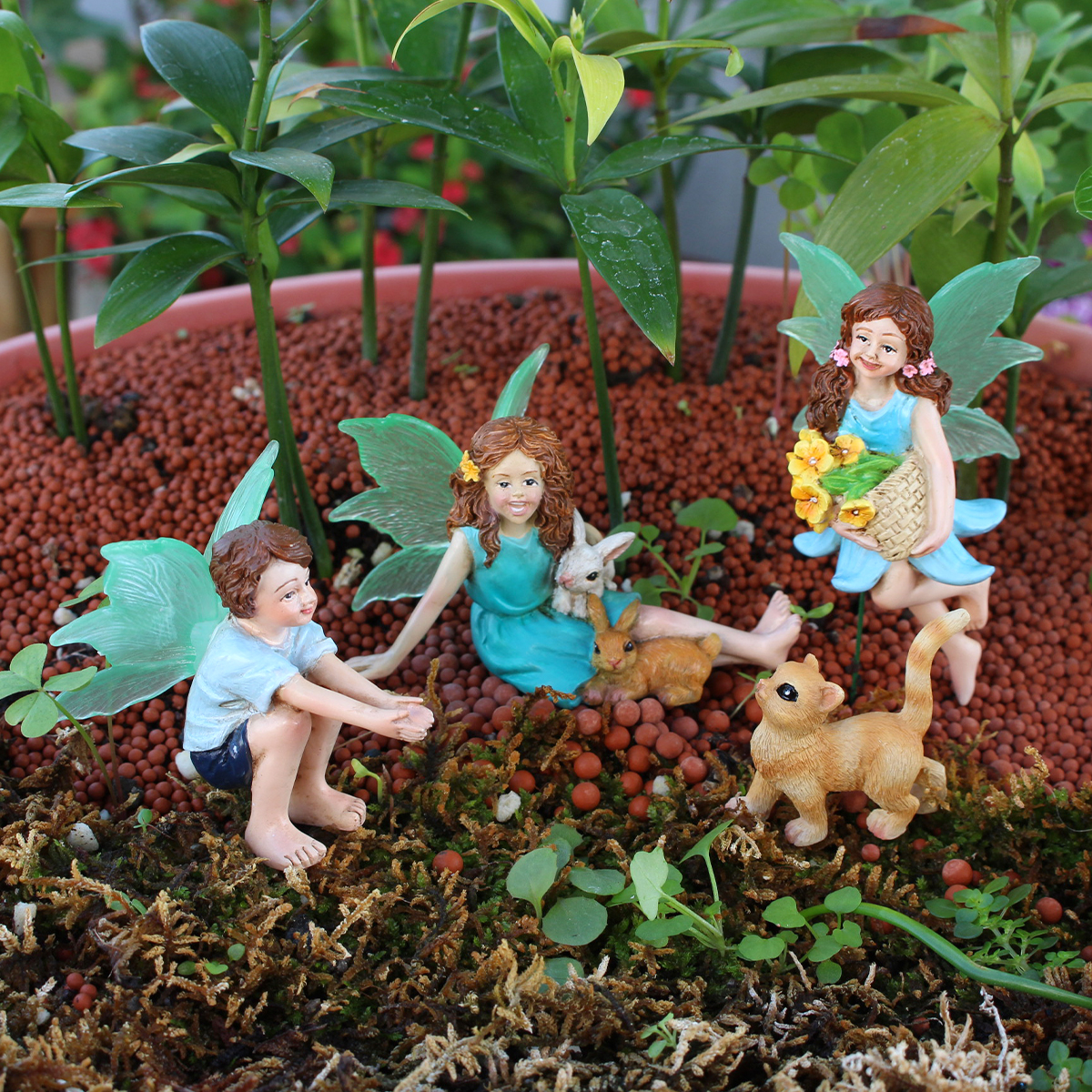 4pc Flower Fairy and Animal Pa - Resin Art And Decor 리뷰 및 가격