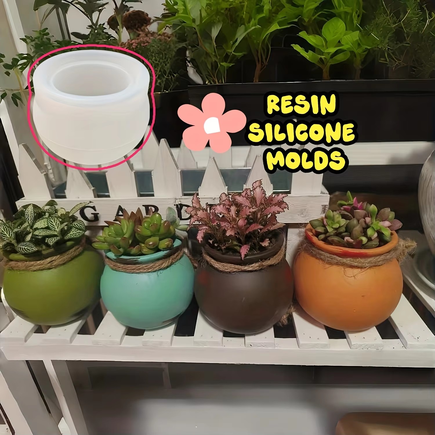 Silicone Flower Pot Molds, Res - Resin Art Wall Decor 리뷰 및 가격