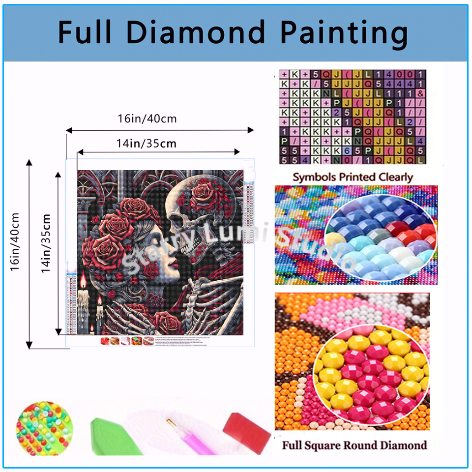 5D Diamond Painting Gothic Lad - Resin Art Of Rose 리뷰 및 가격