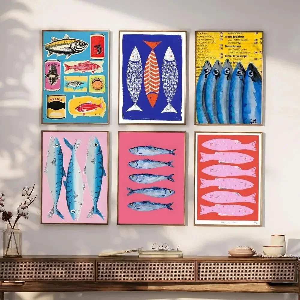 Colorful Sardine Lobster Fish  - Resin Art Wall Decor 리뷰 및 가격