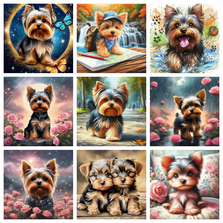Yorkshire Terrier Dog 5D DIY D - Resin Art Painting 리뷰 및 가격