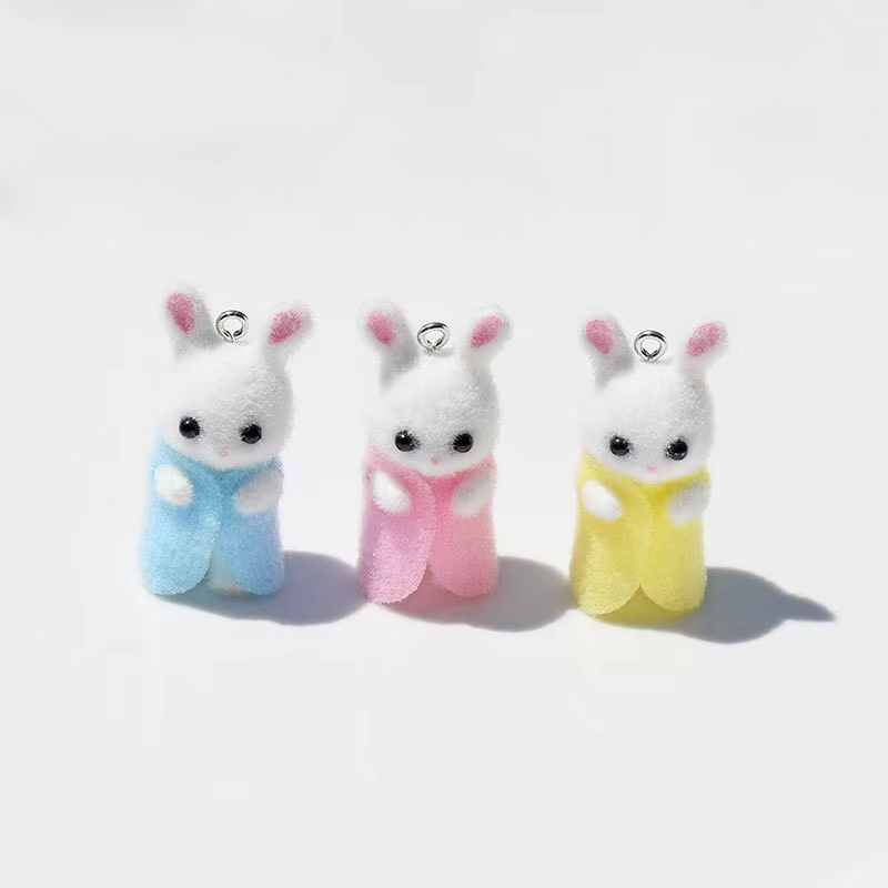 3Pcs 3D Flocking Resin Rabbit  - Resin Art Accessories 리뷰 및 가격