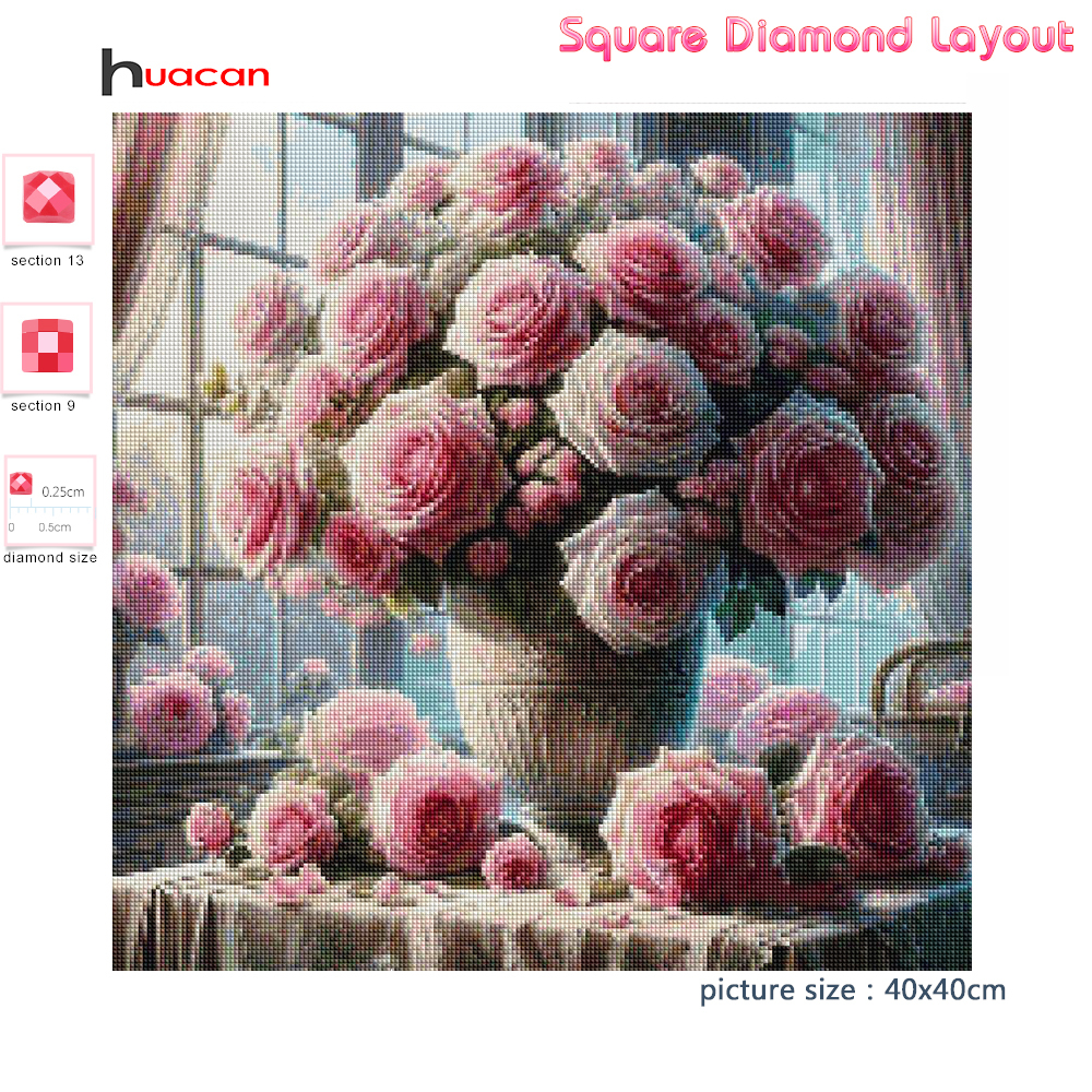 1PC frameless  5D Diy Diamond  - Resin Art Of Rose 리뷰 및 가격