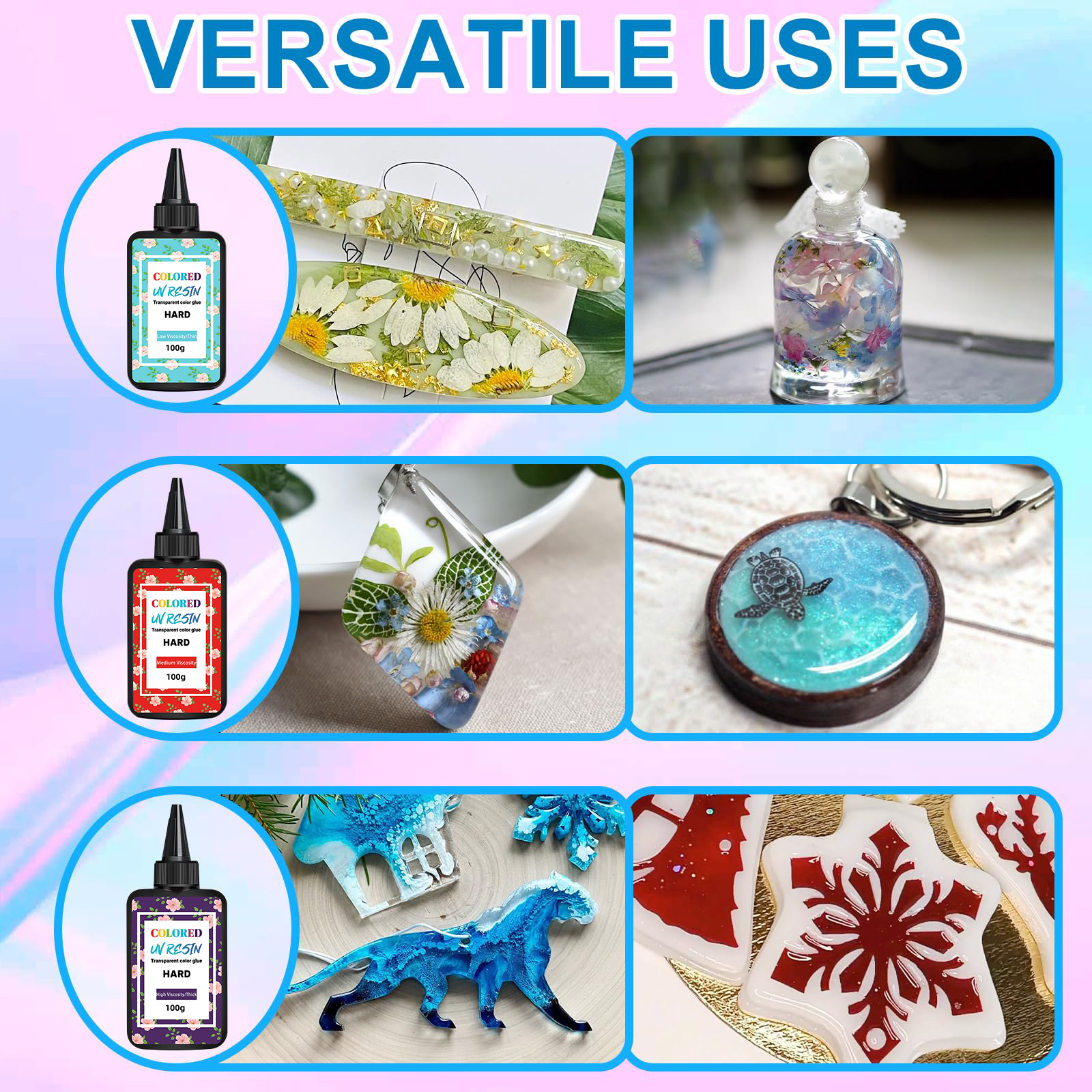 100g Medium Low High Viscosity - Uv Resin Clear Hard 리뷰 및 가격