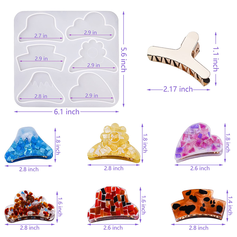 Hair Claw Clips Silicone Resin - Resin Art Letters 리뷰 및 가격