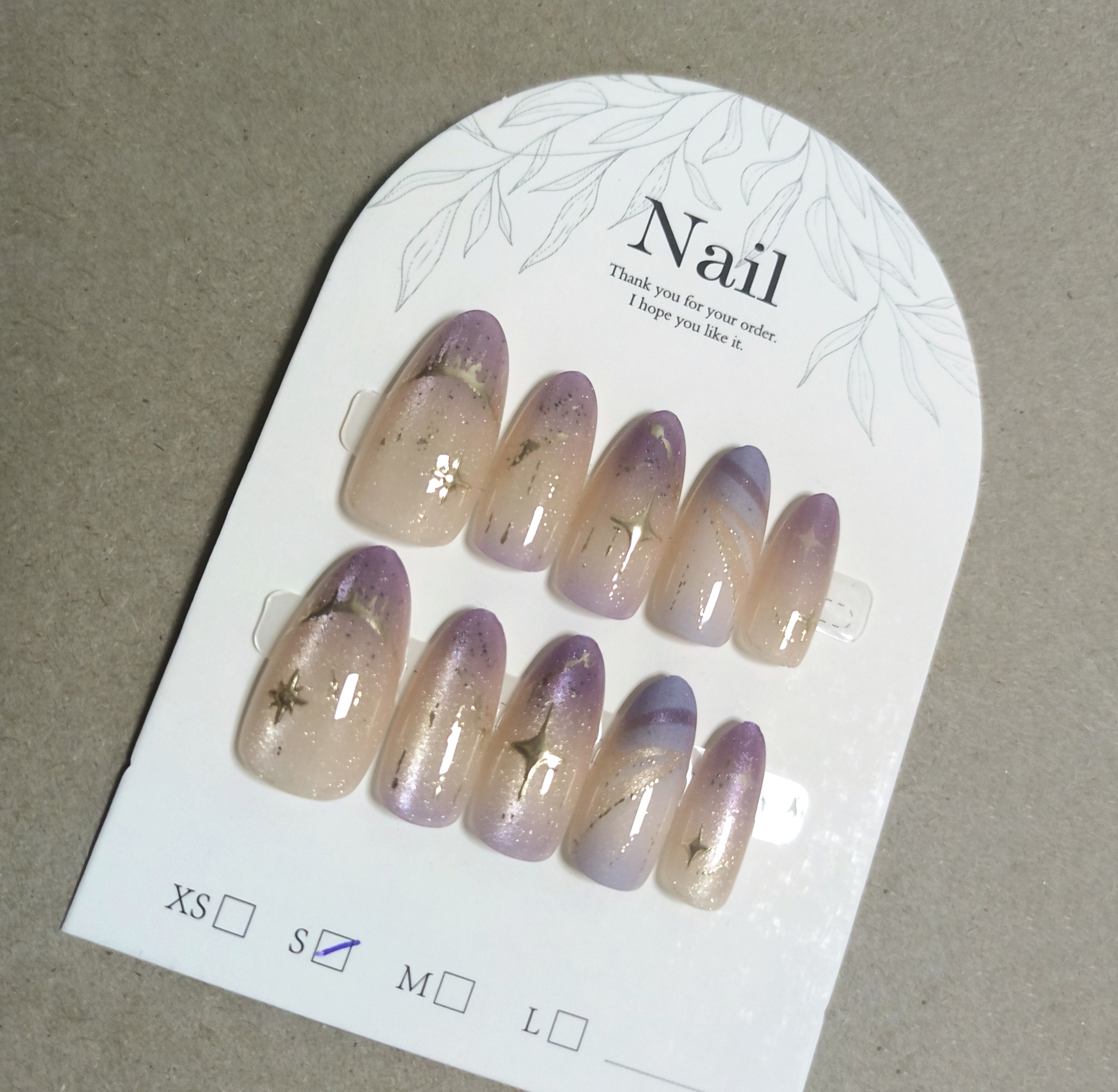 10pcs Cat Eye Purple False Nai - Resin Art Purple 리뷰 및 가격