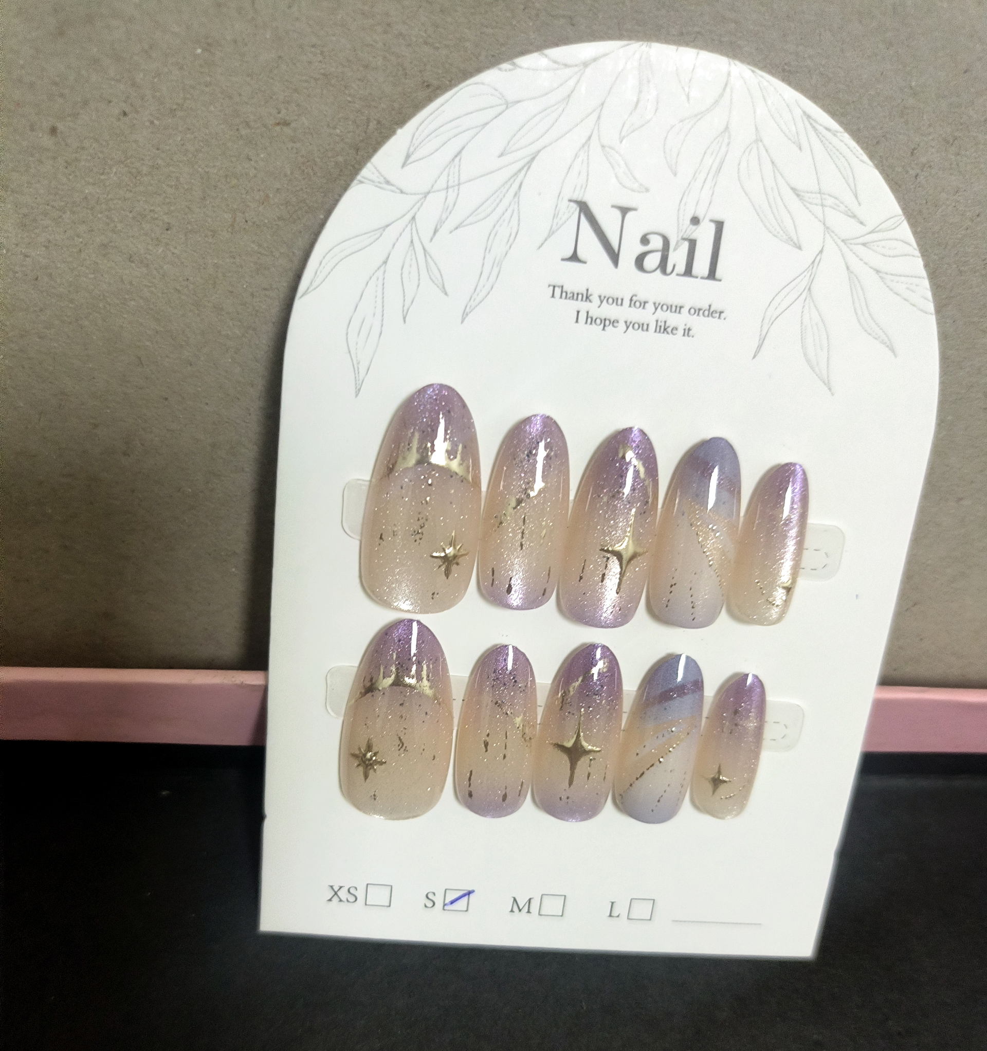 10pcs Cat Eye Purple False Nai - Resin Art Purple 리뷰 및 가격