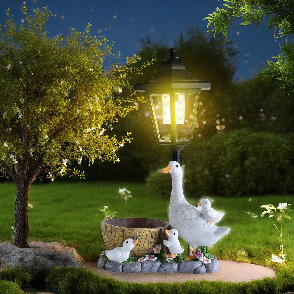 Solar Duck Night Light Garden  - Resin Art And Decor 리뷰 및 가격