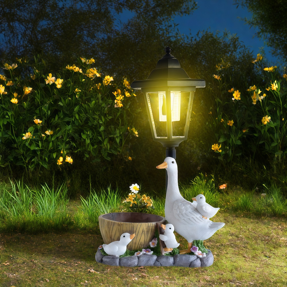 Solar Duck Night Light Garden  - Resin Art And Decor 리뷰 및 가격