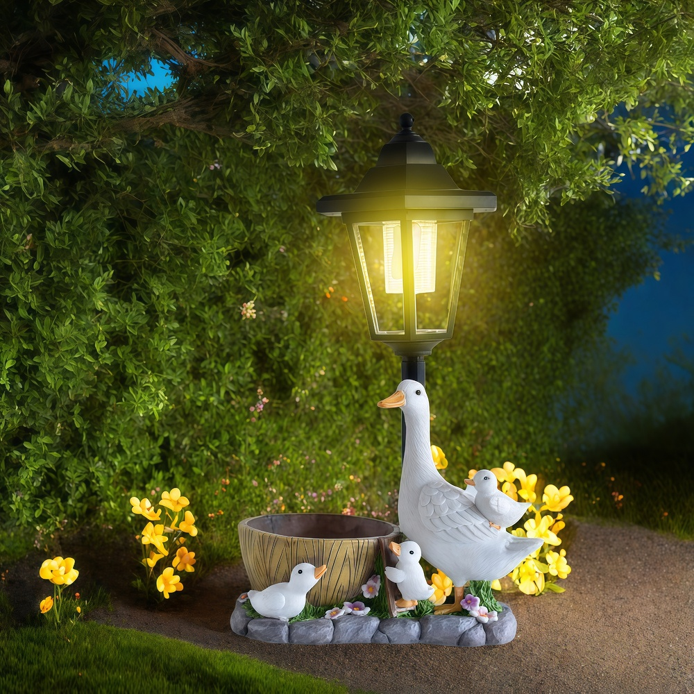 Solar Duck Night Light Garden  - Resin Art And Decor 리뷰 및 가격