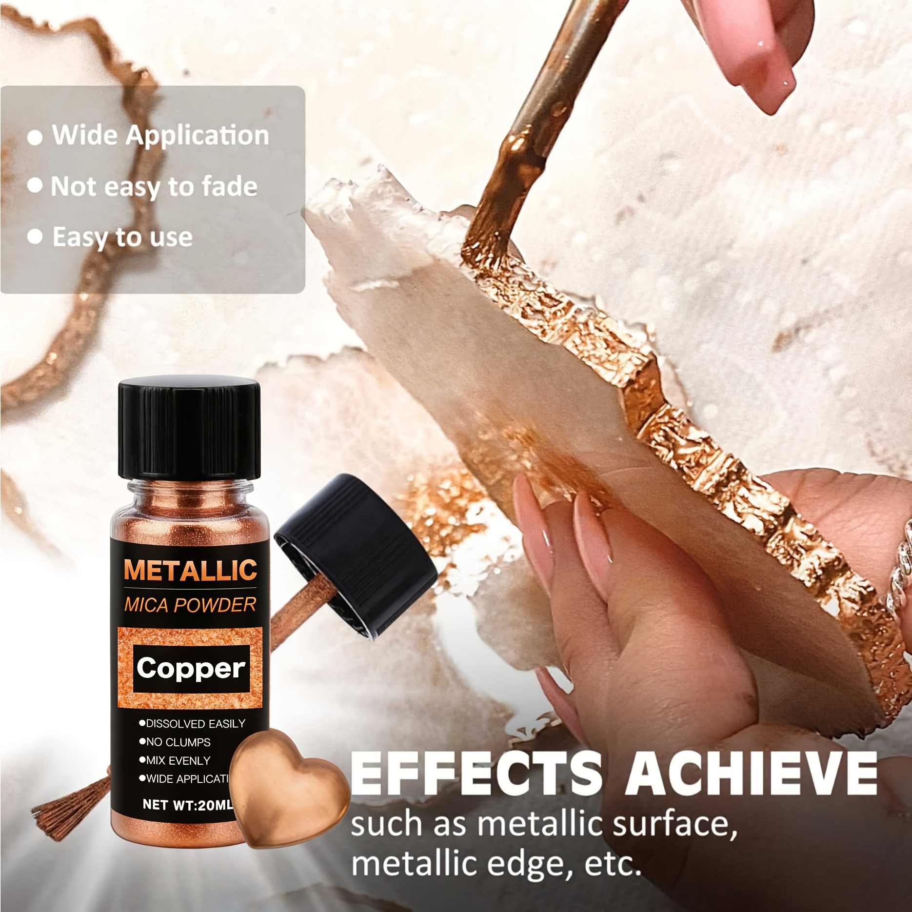 Metallic Mica Powder, Brushed  - Resin Art Letters 리뷰 및 가격