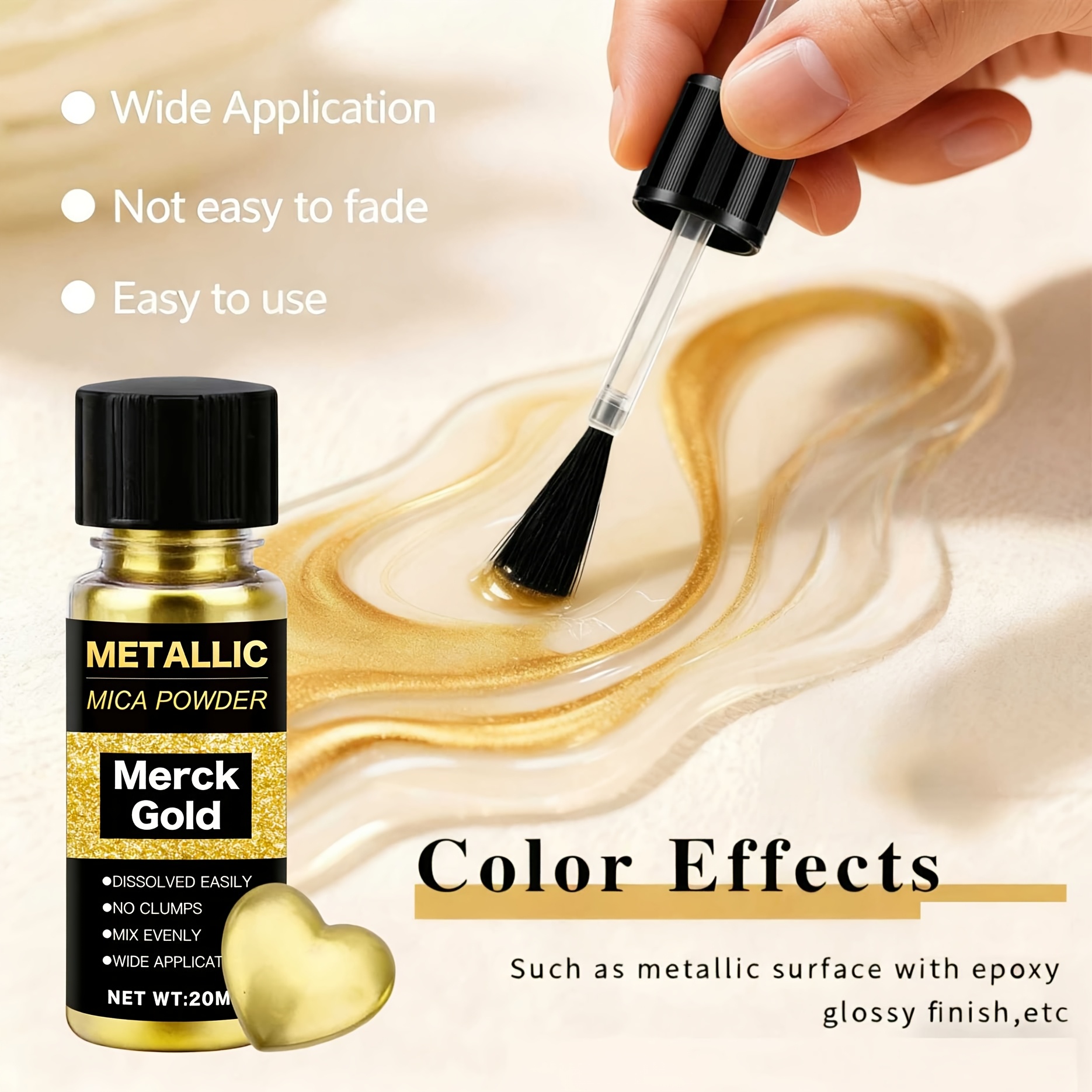 Metallic Mica Powder, Brushed  - Resin Art Letters 리뷰 및 가격