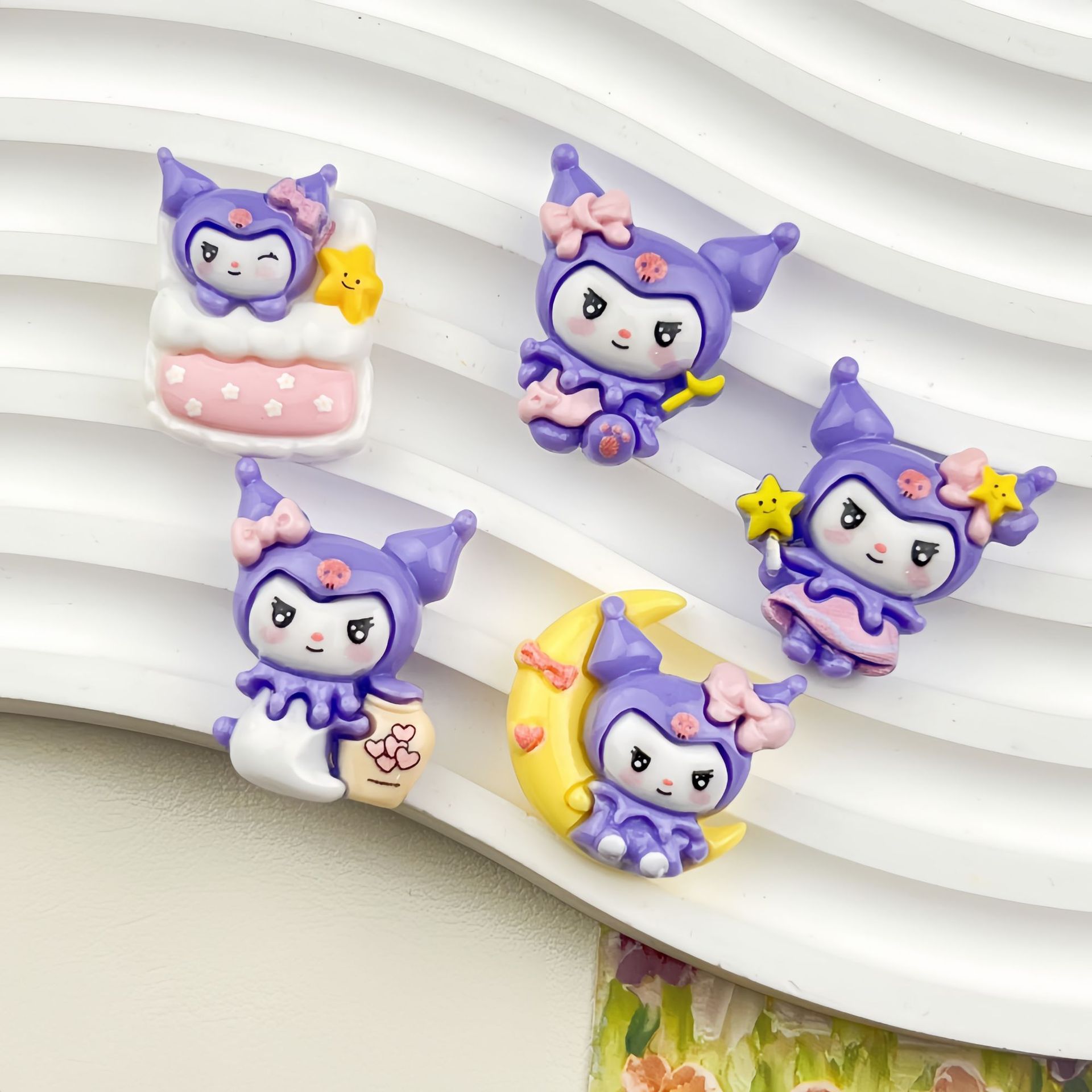 10Pcs New Mini Kawaii Cartoon  - Resin Art Purple 리뷰 및 가격