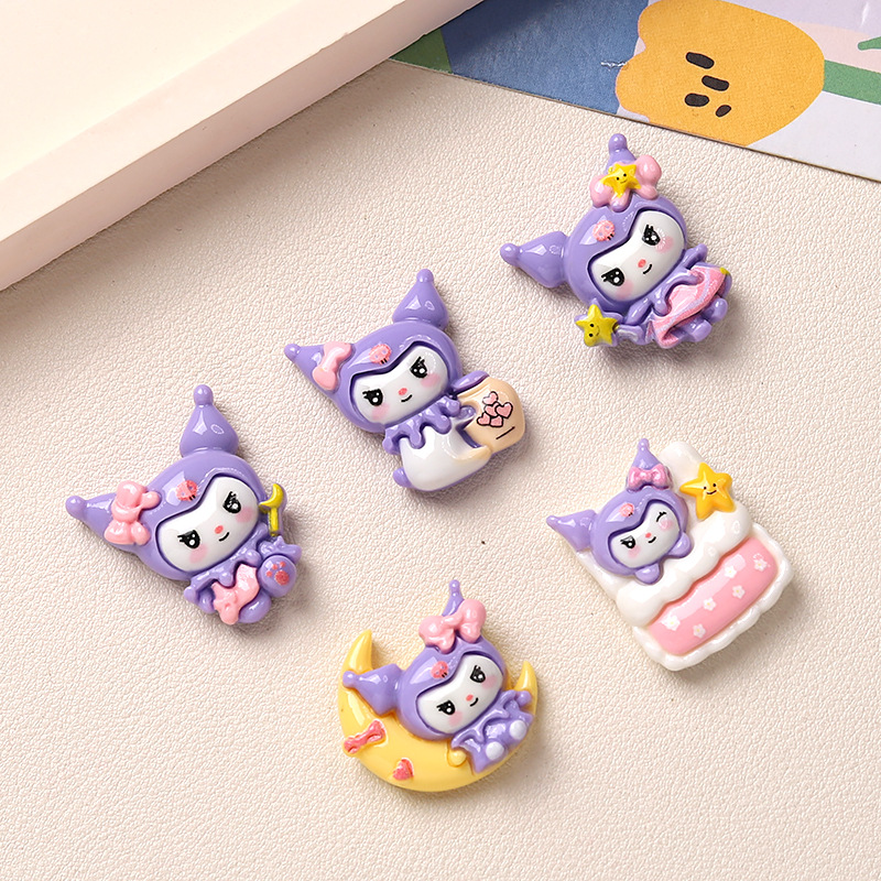 10Pcs New Mini Kawaii Cartoon  - Resin Art Purple 리뷰 및 가격