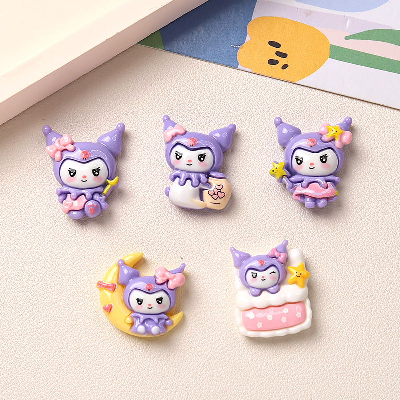 10Pcs New Mini Kawaii Cartoon  - Resin Art Purple 리뷰 및 가격