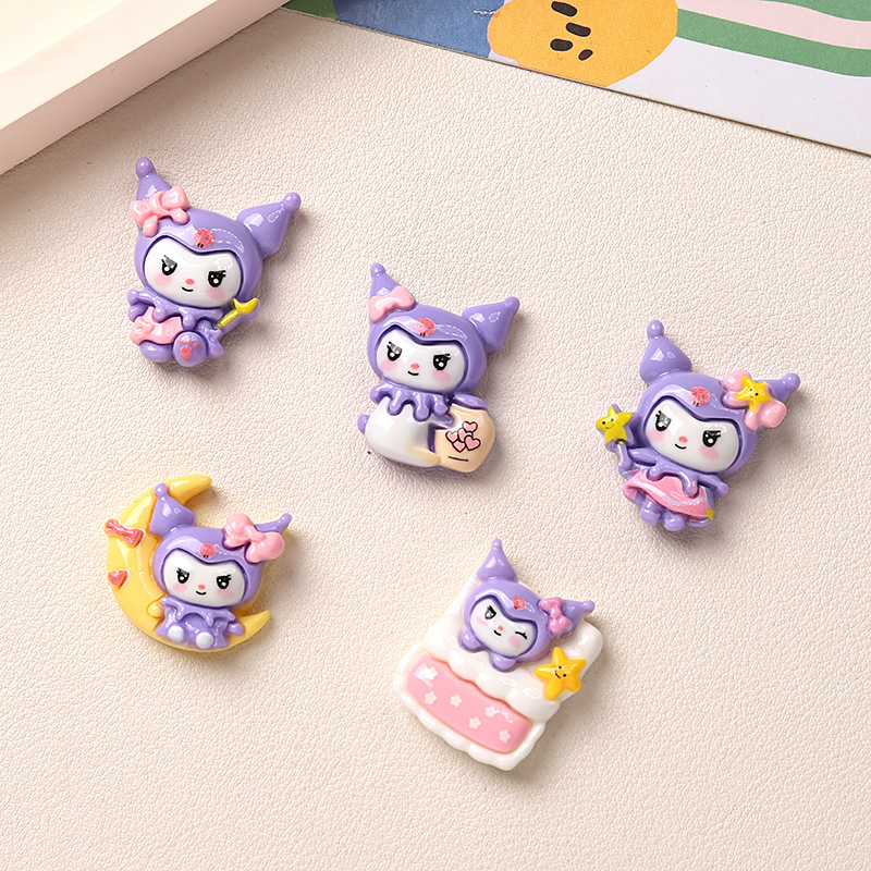 10Pcs New Mini Kawaii Cartoon  - Resin Art Purple 리뷰 및 가격