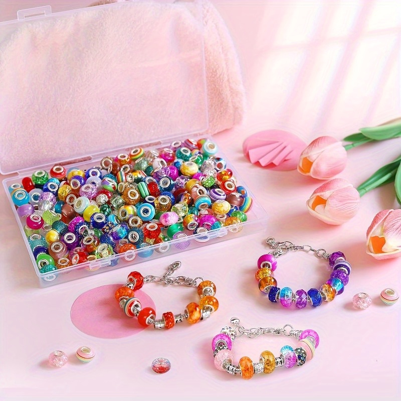 100 Pcs Mixed Color Large Hole - Resin Art Bracelet 리뷰 및 가격