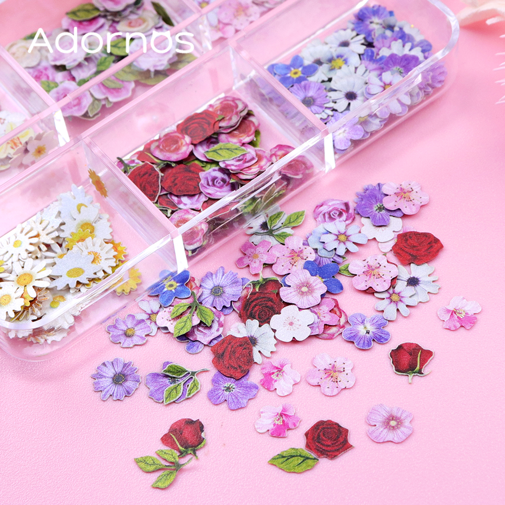 6 Grids Flowers Wood Pulp Chip - Resin Art Of Rose 리뷰 및 가격