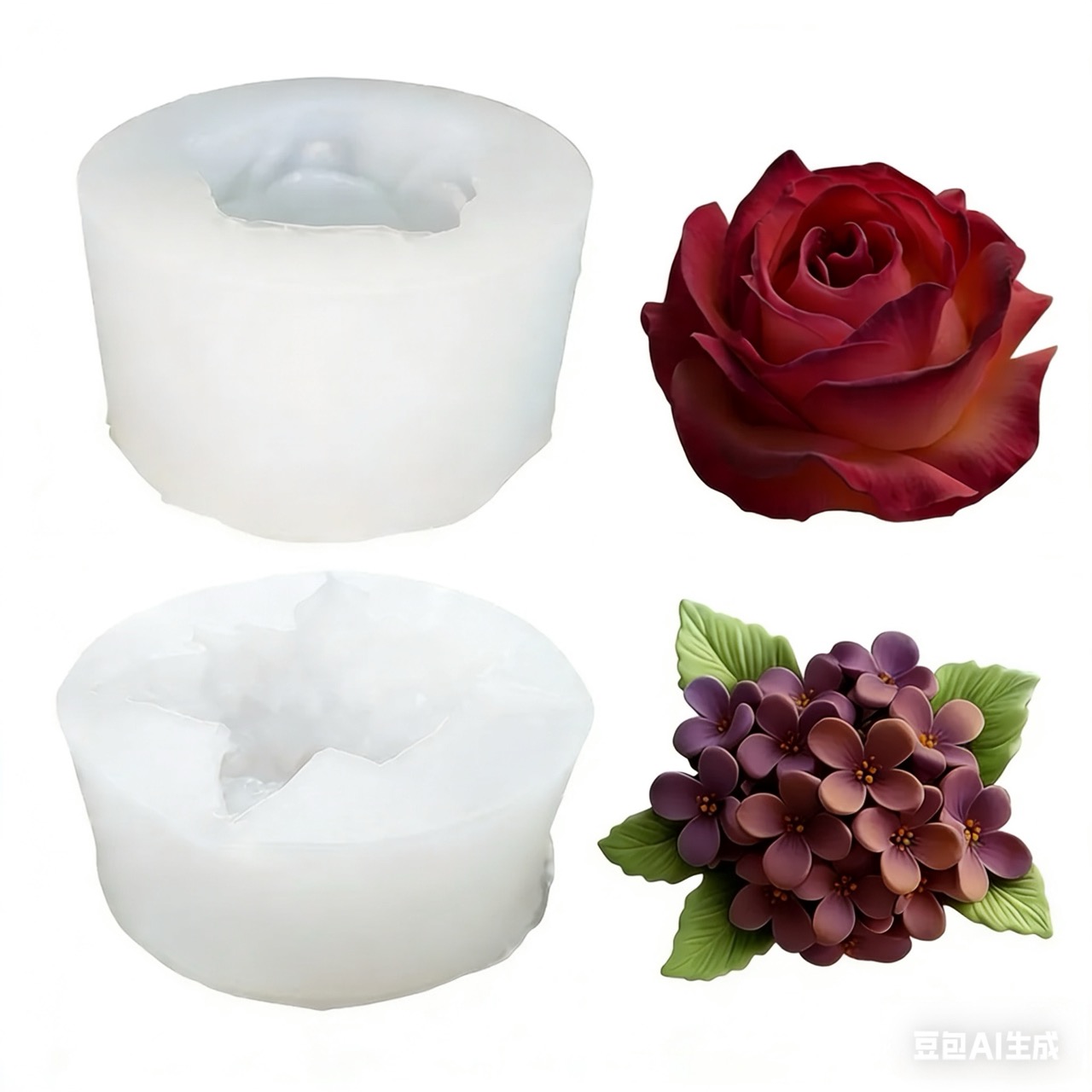 2-Piece 3D Rose and Lilac Sili - Resin Art Of Rose 리뷰 및 가격