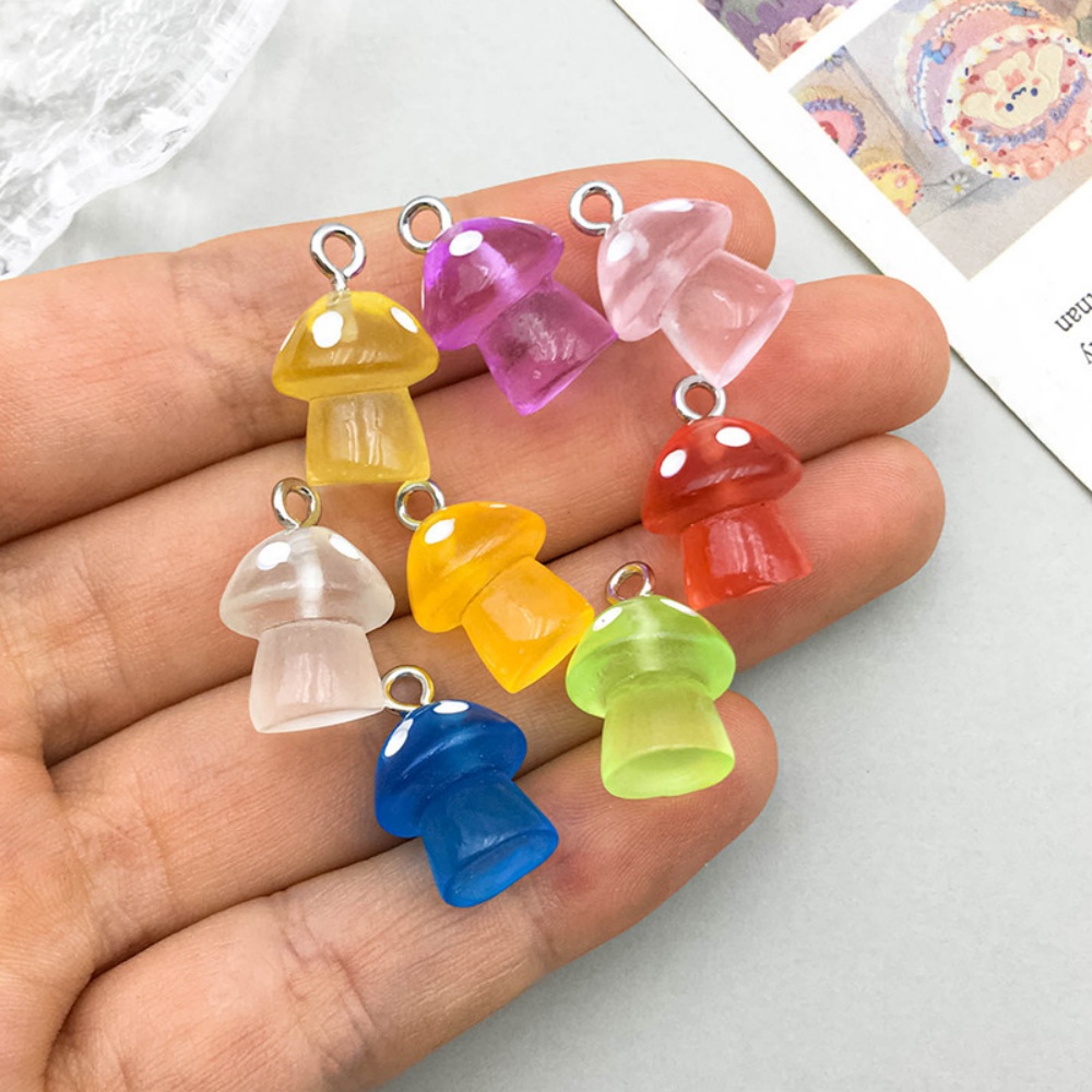 16pcs Luminous Mushroom Charms - Resin Art Notes 리뷰 및 가격