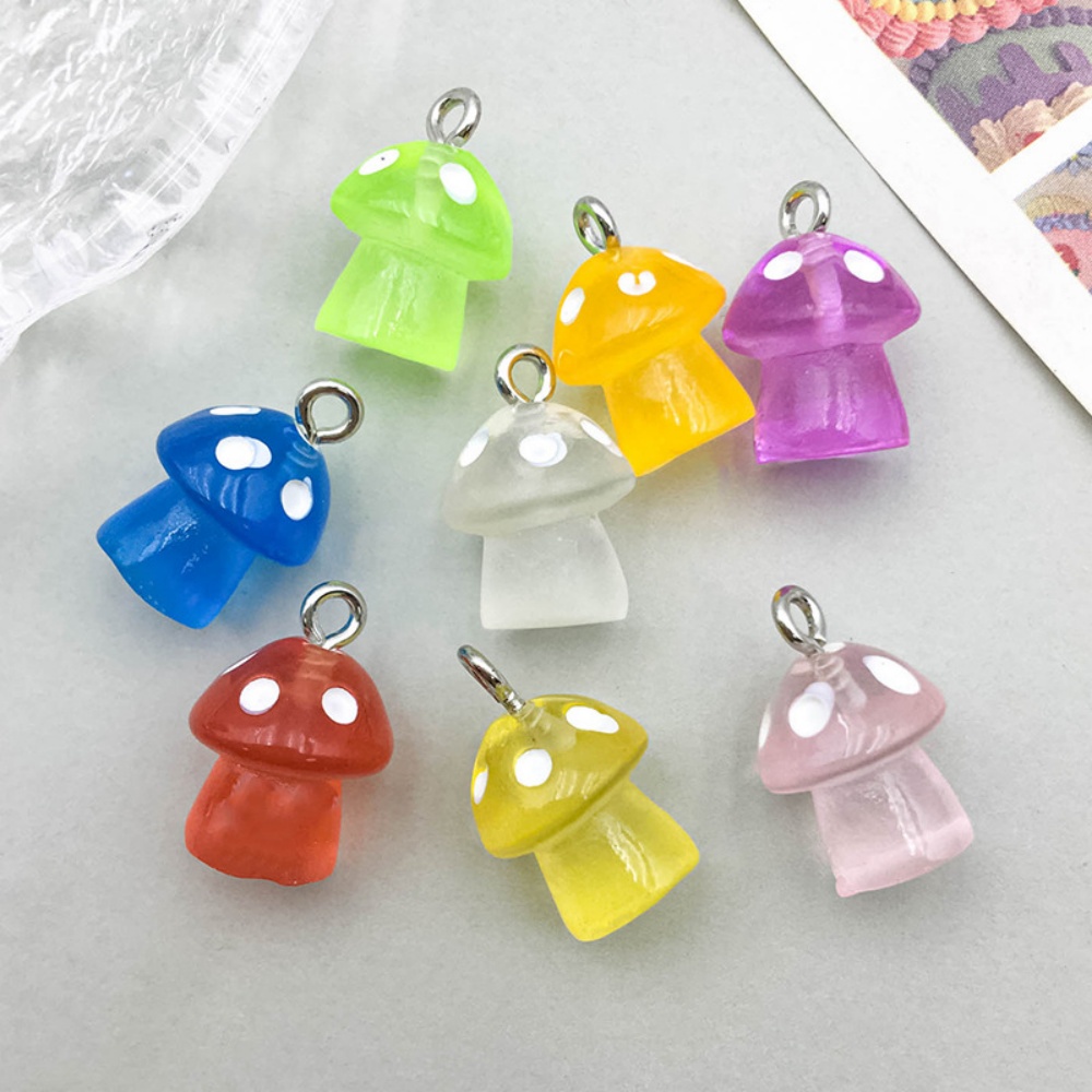 16pcs Luminous Mushroom Charms - Resin Art Notes 리뷰 및 가격