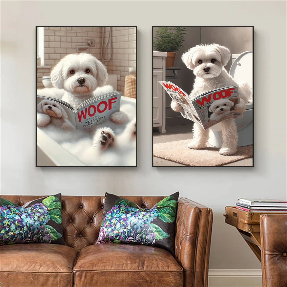 Funny Bathroom Maltese Dog Toi - Resin Art For Kids 리뷰 및 가격