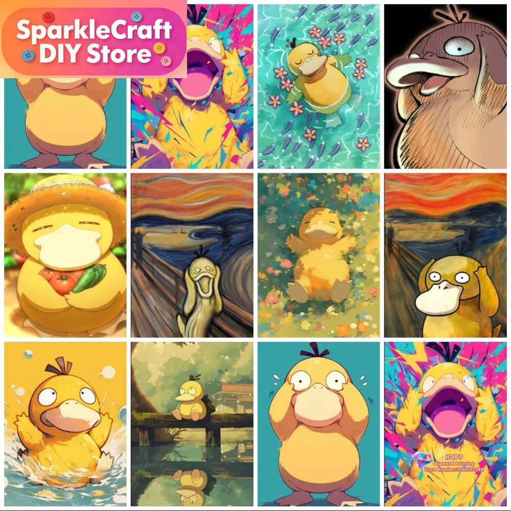 1pc frameless Psyduck Cartoon  - Resin Art Wall Decor 리뷰 및 가격