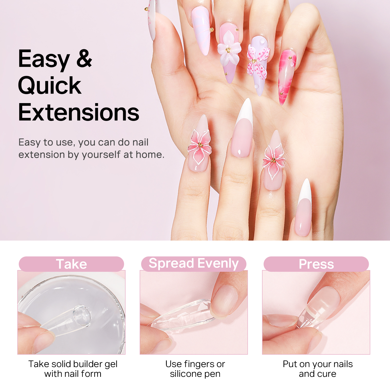 MIZHSE Builder Nail Gel White  - Uv Resin Clear Hard 리뷰 및 가격