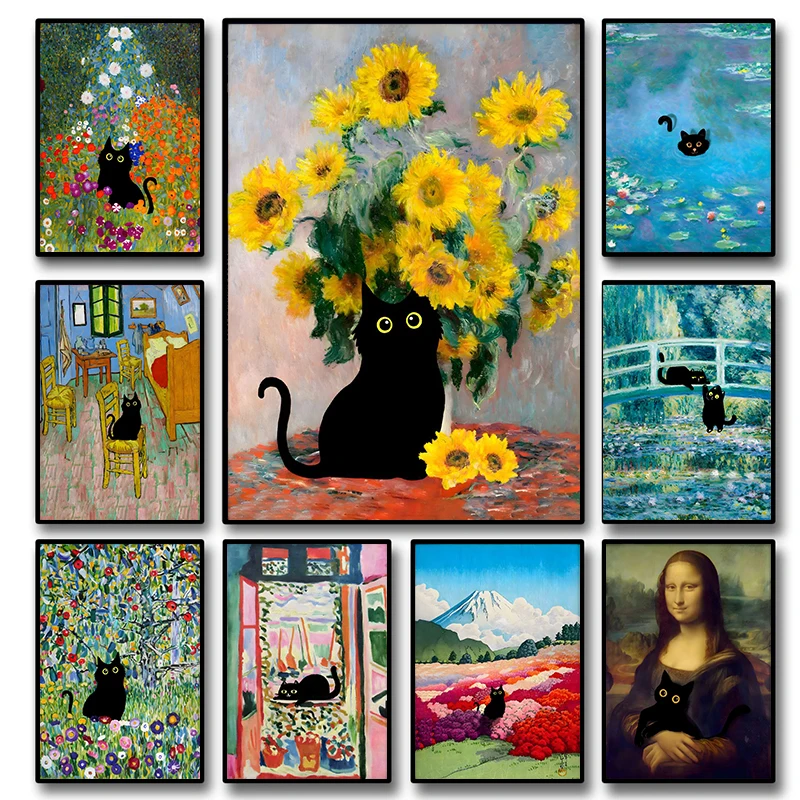 Funny Black Cat World Famous P - Resin Art Wall Decor 리뷰 및 가격